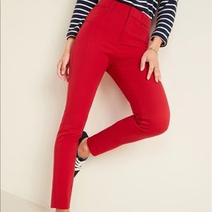 Old Navy High-Waisted Pixie Full Length Red Pants